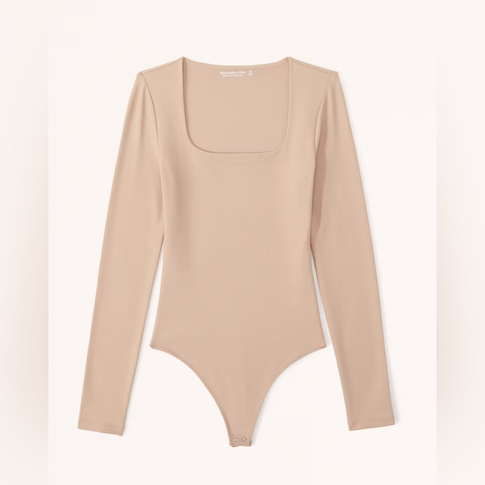 Long-Sleeve Seamless Fabric Soft Squareneck Bodysuit
